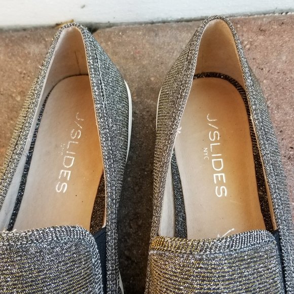 J/Slides NYC Gold/Silver Size 7.5 - Picture 3 of 8
